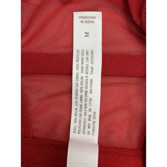 NWT Target Women's Red Satin Rhinestone Lingerie Corset Bra Top Auden Size M - Picture 6 of 8